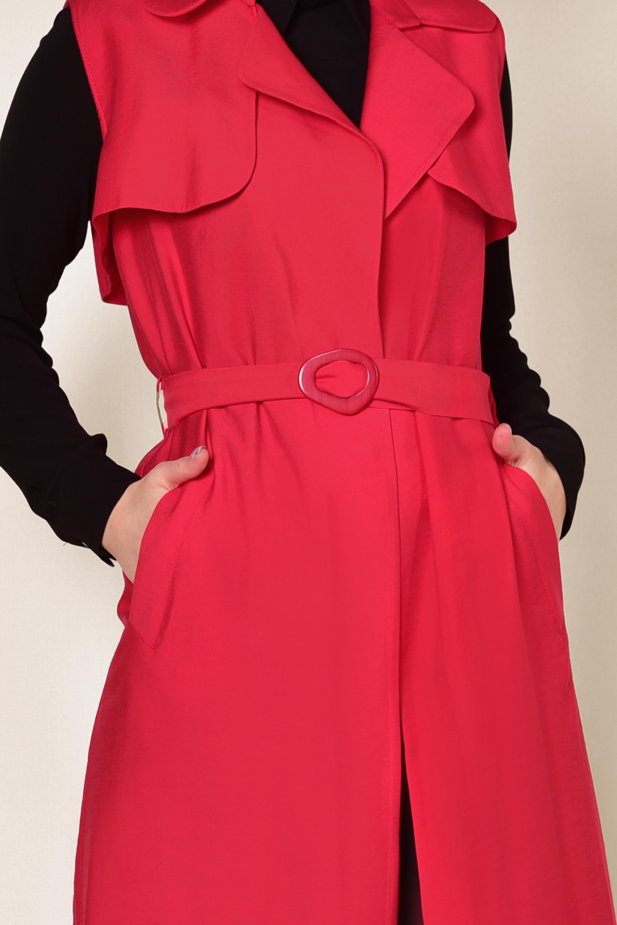 Vêtements hijab ROUGE GILET CEINTURE 4078