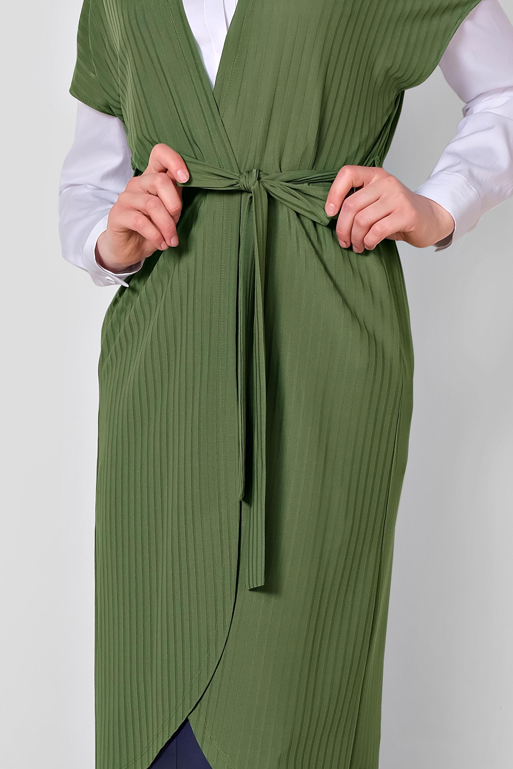 Hijab clothing GREEN BELTED VEST 4241 