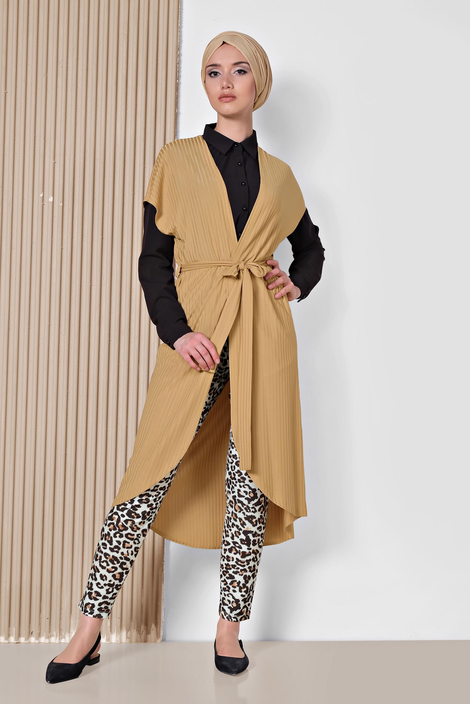 Hijab clothing YELLOW BELTED VEST 4241 