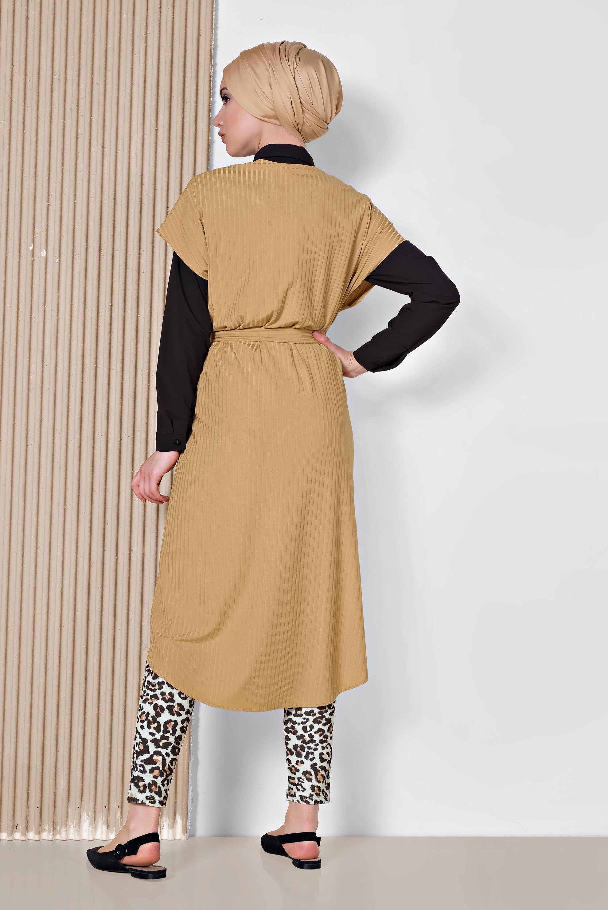 Hijab clothing YELLOW BELTED VEST 4241 