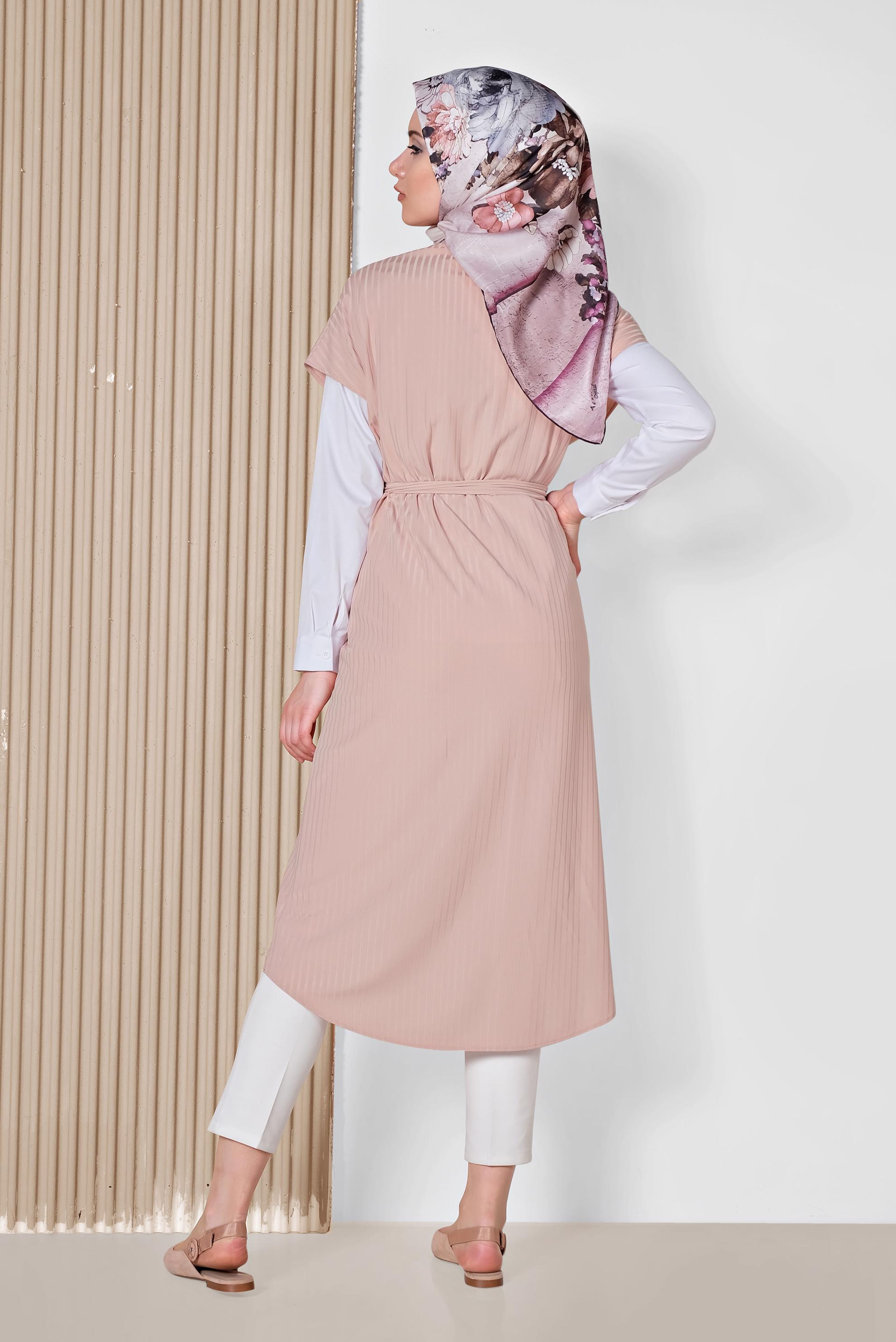 Hijab clothing POWDER BELTED VEST 4241 