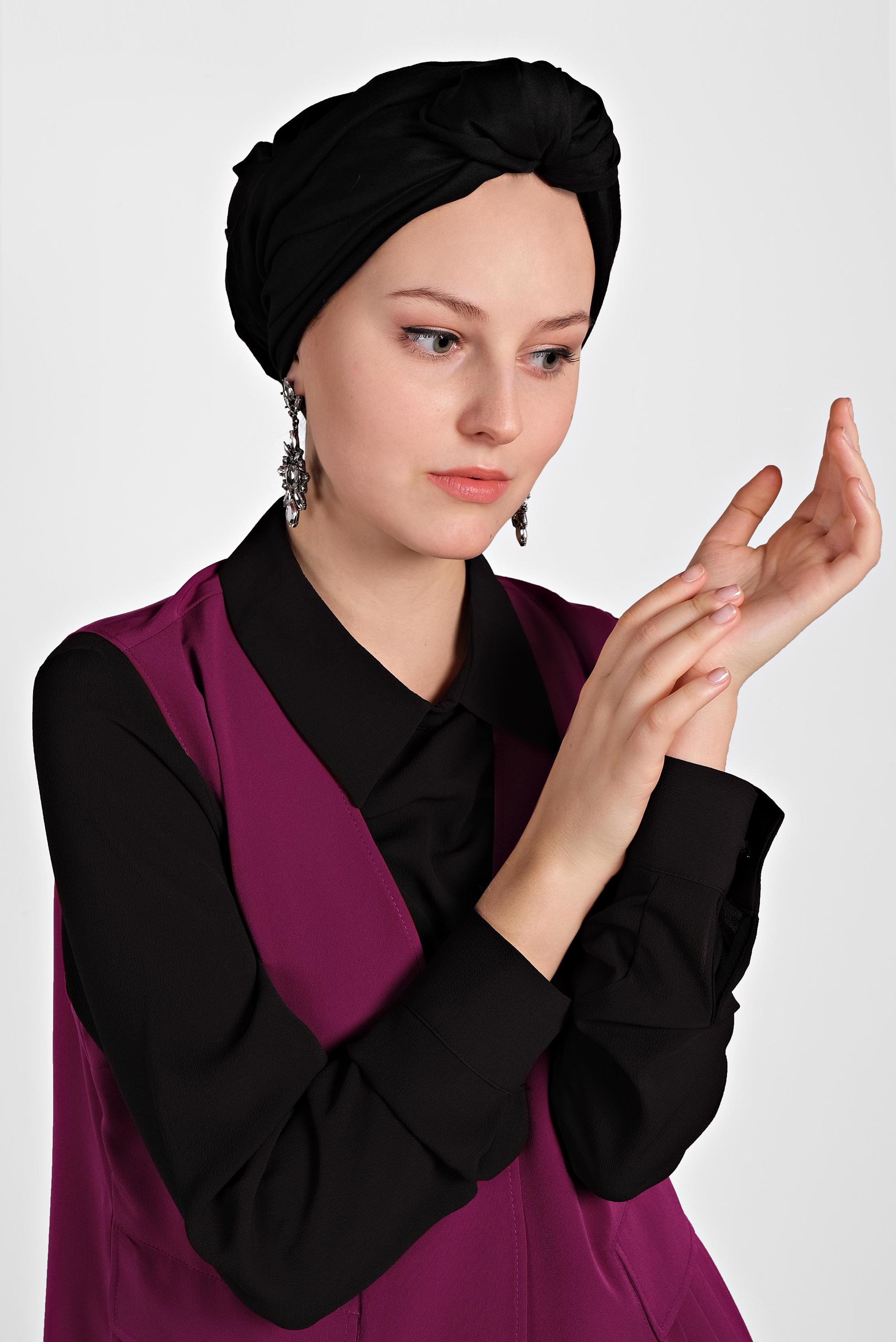 Tesettür giyim MOR PİLİSELİ YELEK 4244