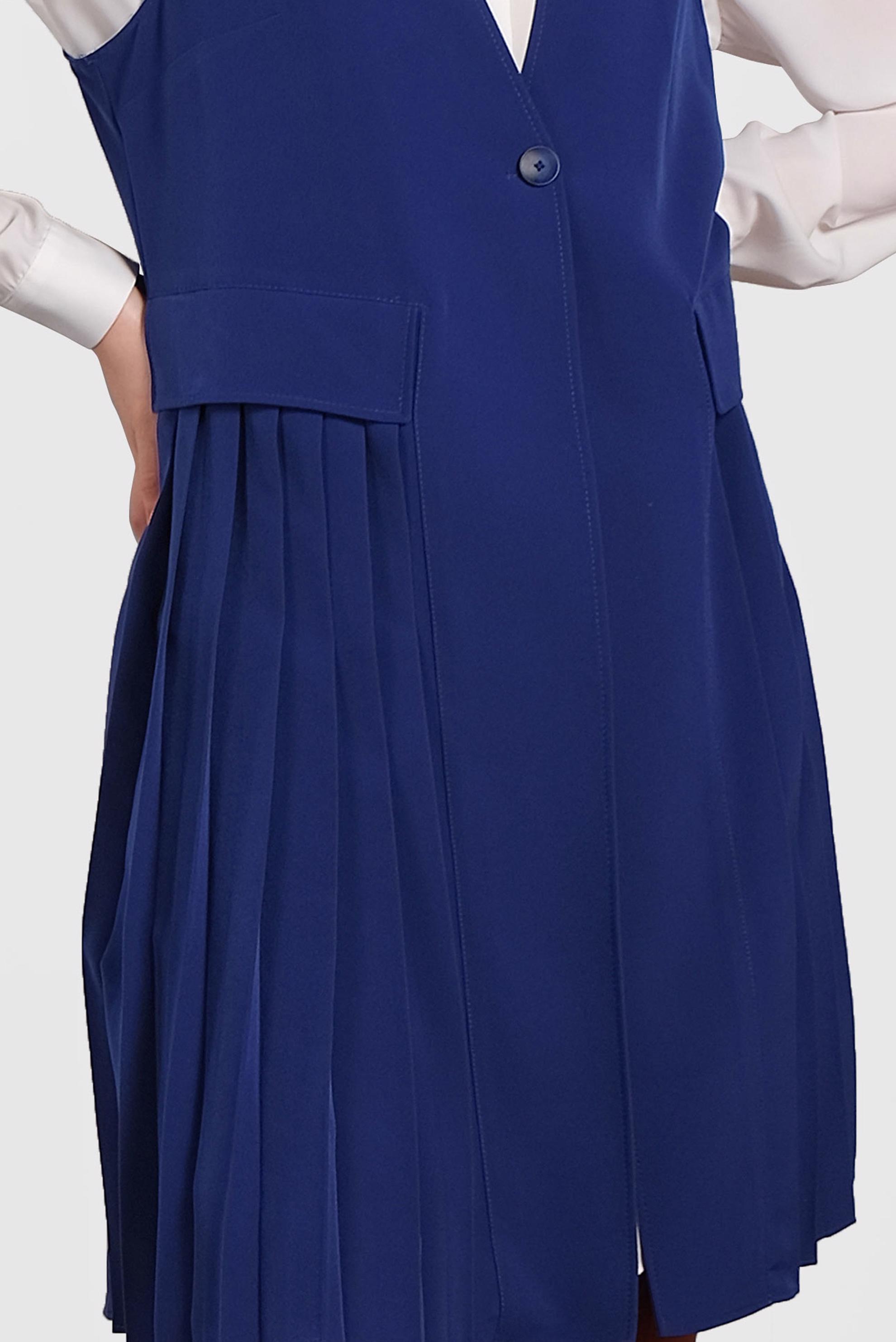 Tesettür giyim MAVİ PİLİSELİ YELEK 4244