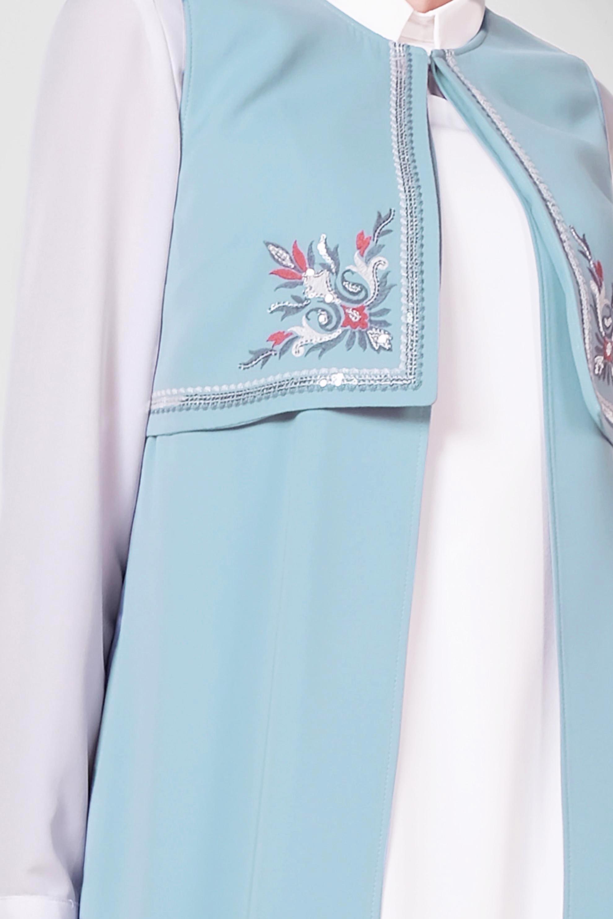 Tesettür giyim MAVİ 4248 AÇELYA YELEK 38/44 TEK40