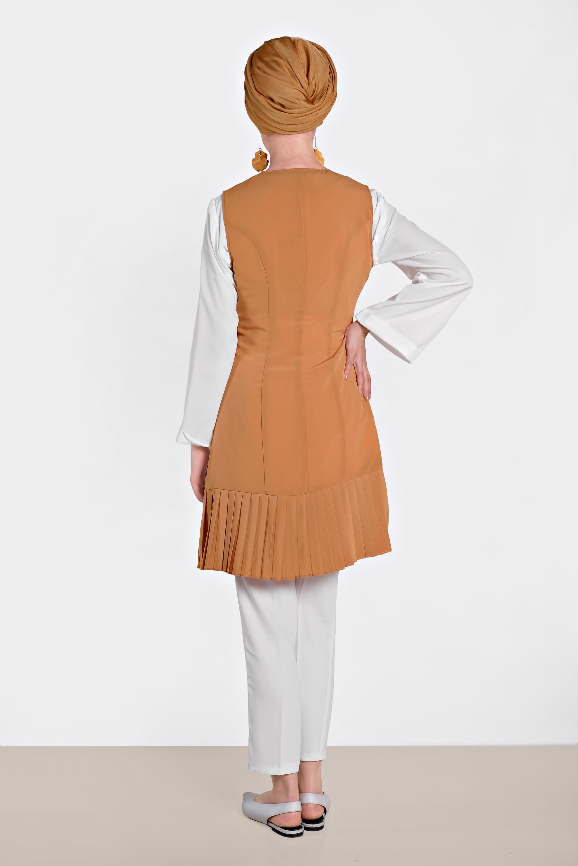 Hijab clothing TABA TIE DETAIL PLEATED VEST 4249 