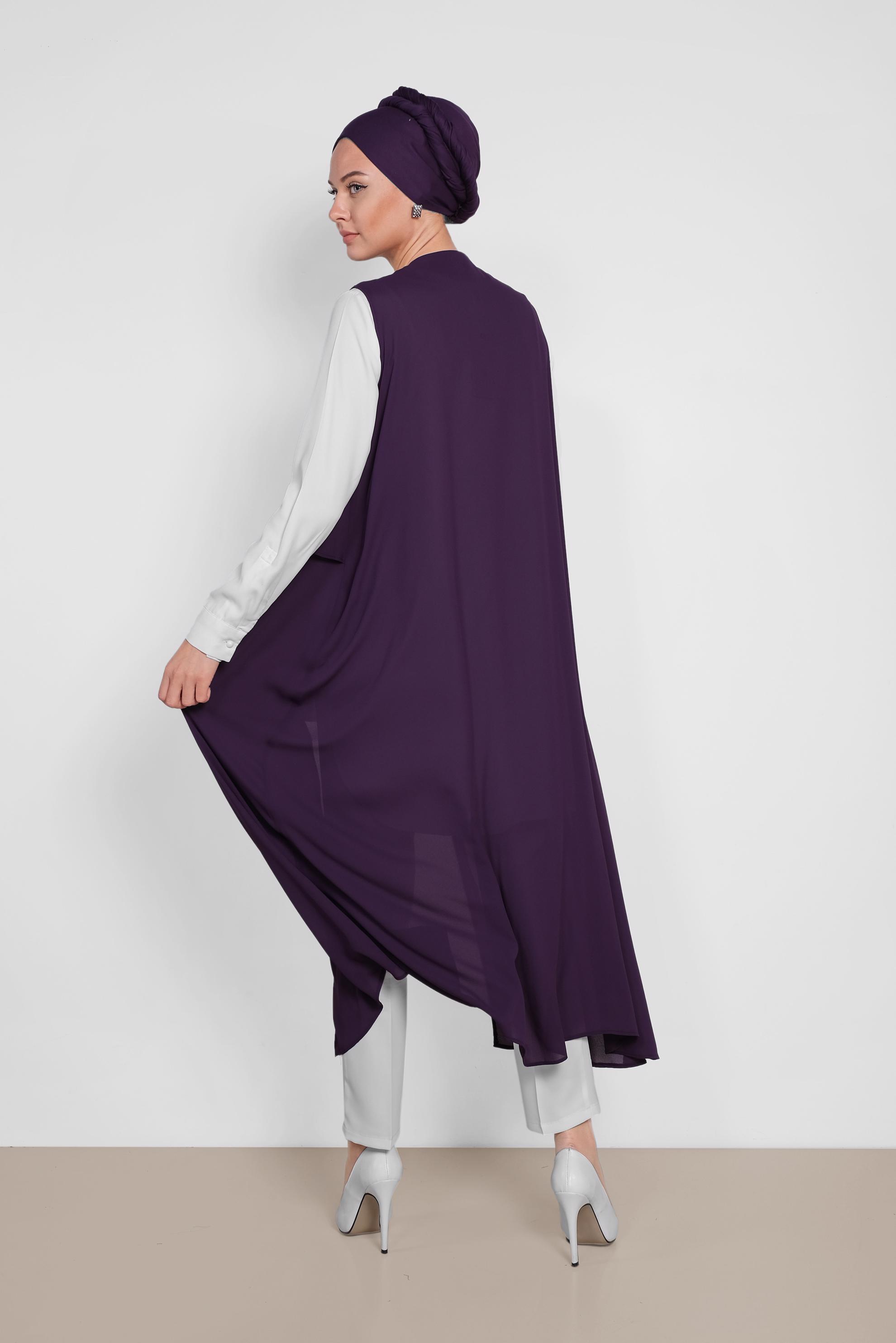 Vêtements hijab POURPRE GILET MOUSSELINE PAILLETTE 4282