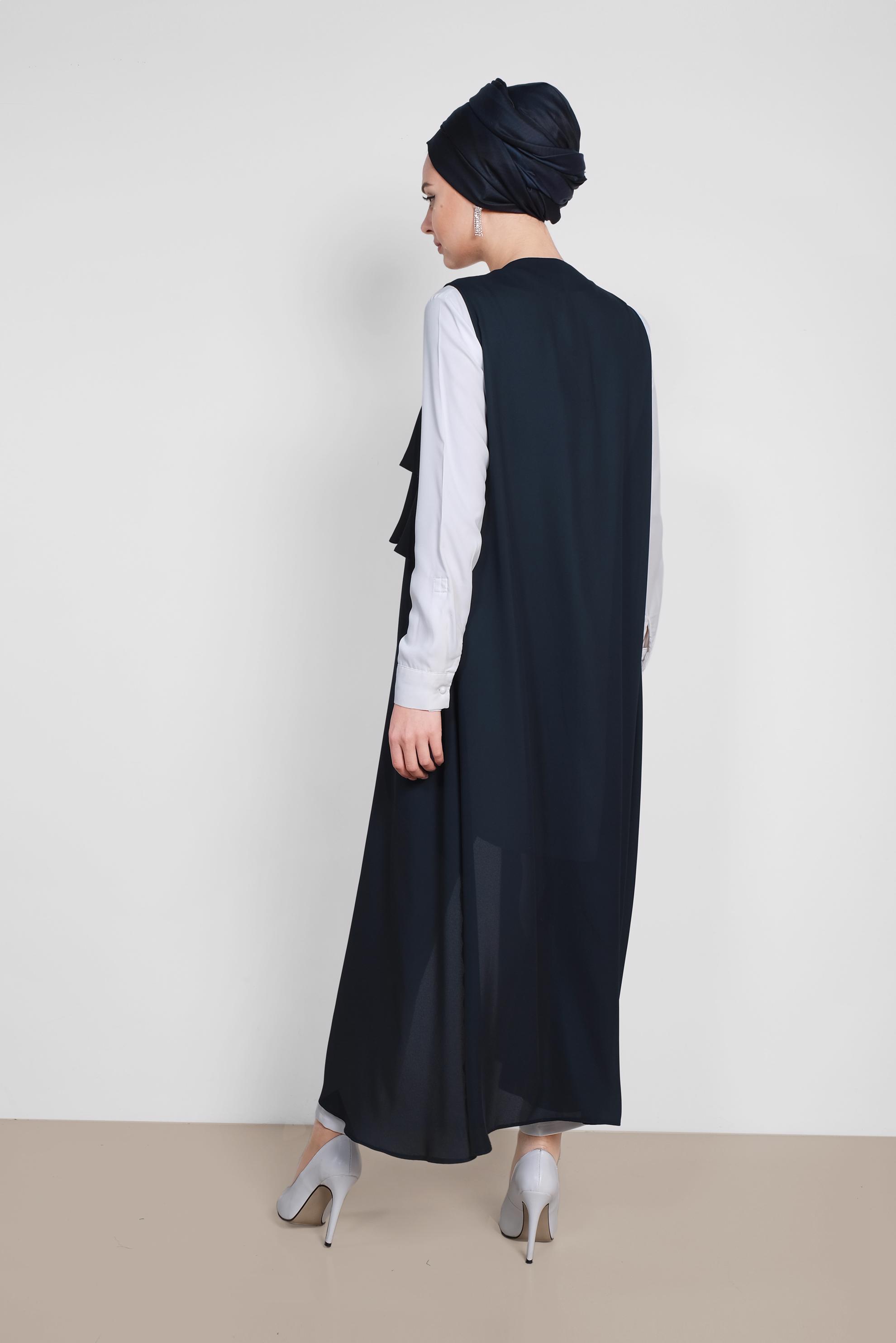 Vêtements hijab BLEU MARINE GILET MOUSSELINE PAILLETTE 4282