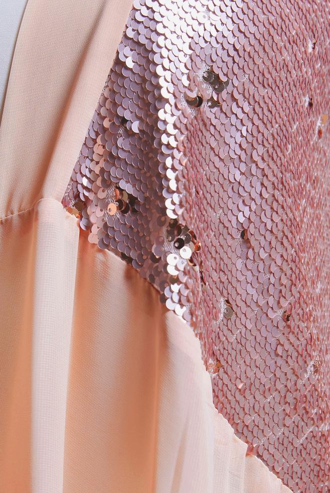 Tesettür giyim PUDRA PUL PAYETLİ ŞİFON YELEK 4283 - ALVİNA