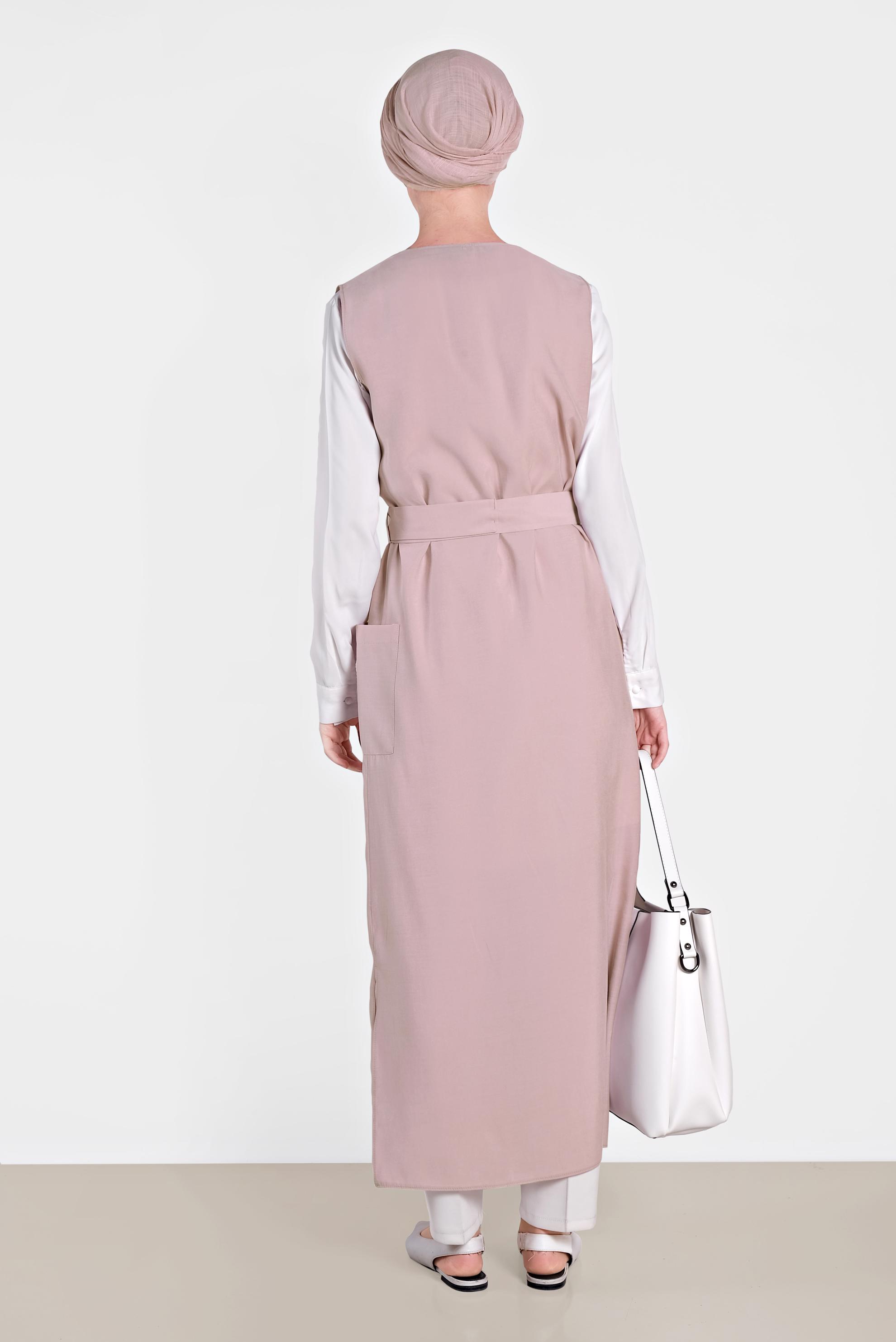 Hijab clothing POWDER BUTTONED POCKET DETAIL VEST 4451 