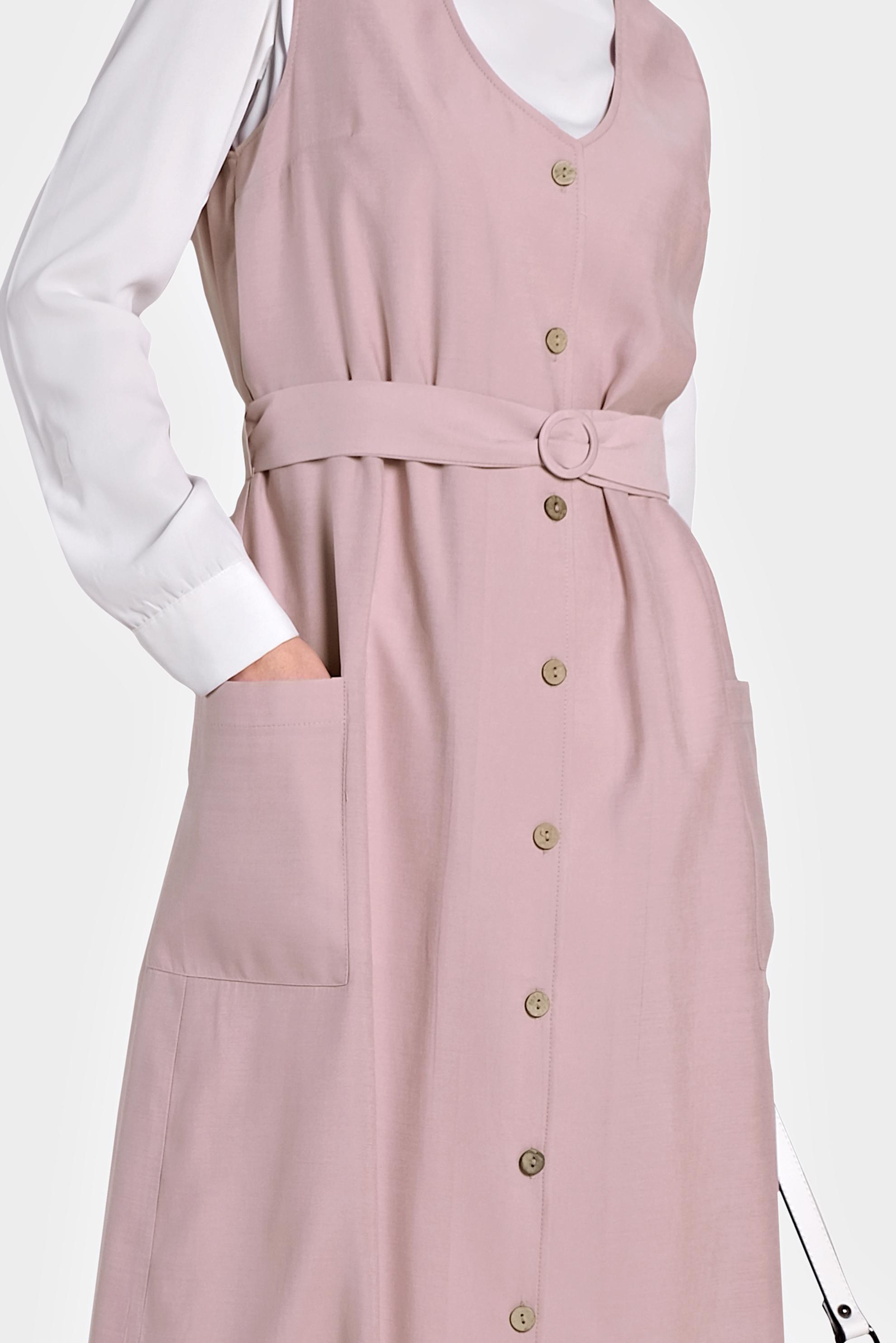 Hijab clothing POWDER BUTTONED POCKET DETAIL VEST 4451 