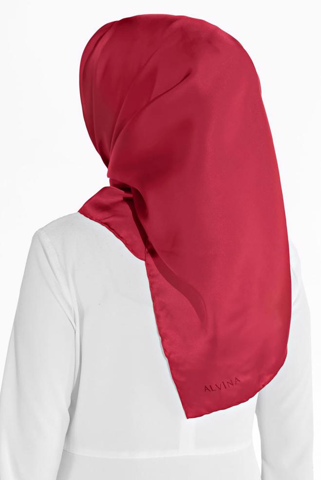 Vêtements hijab ROUGE ÉCHARPE EN SOIE ALVINA 8056 - ALVİNA