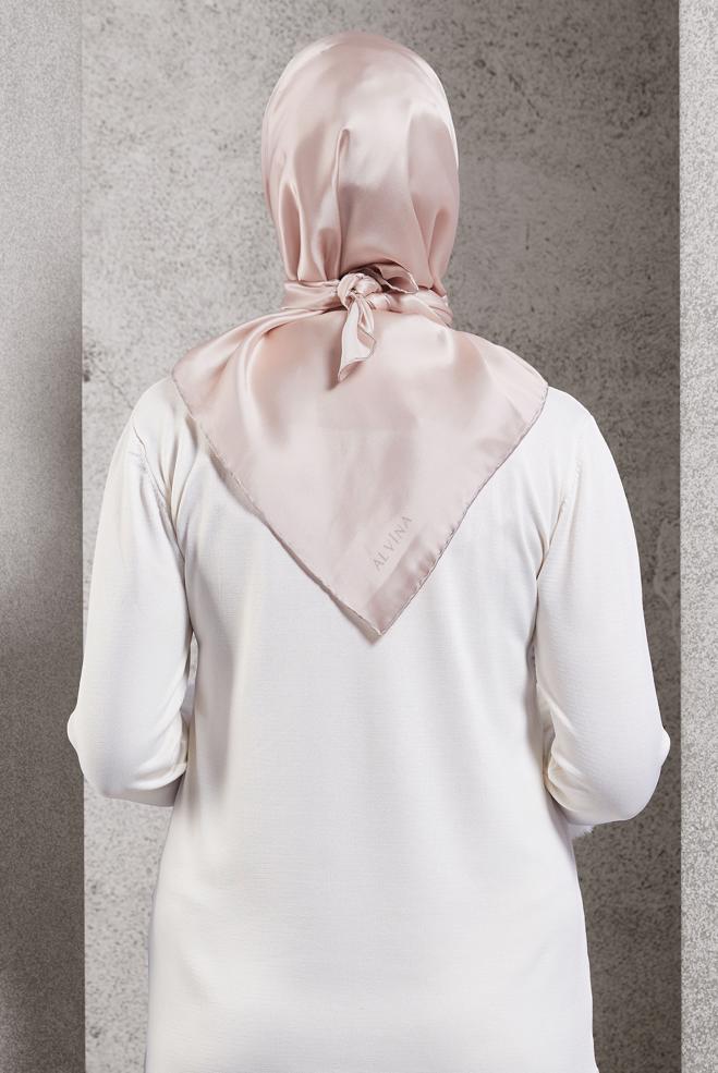 Tesettür giyim BEJ ALVİNA İPEK EŞARP 8056 - ALVİNA