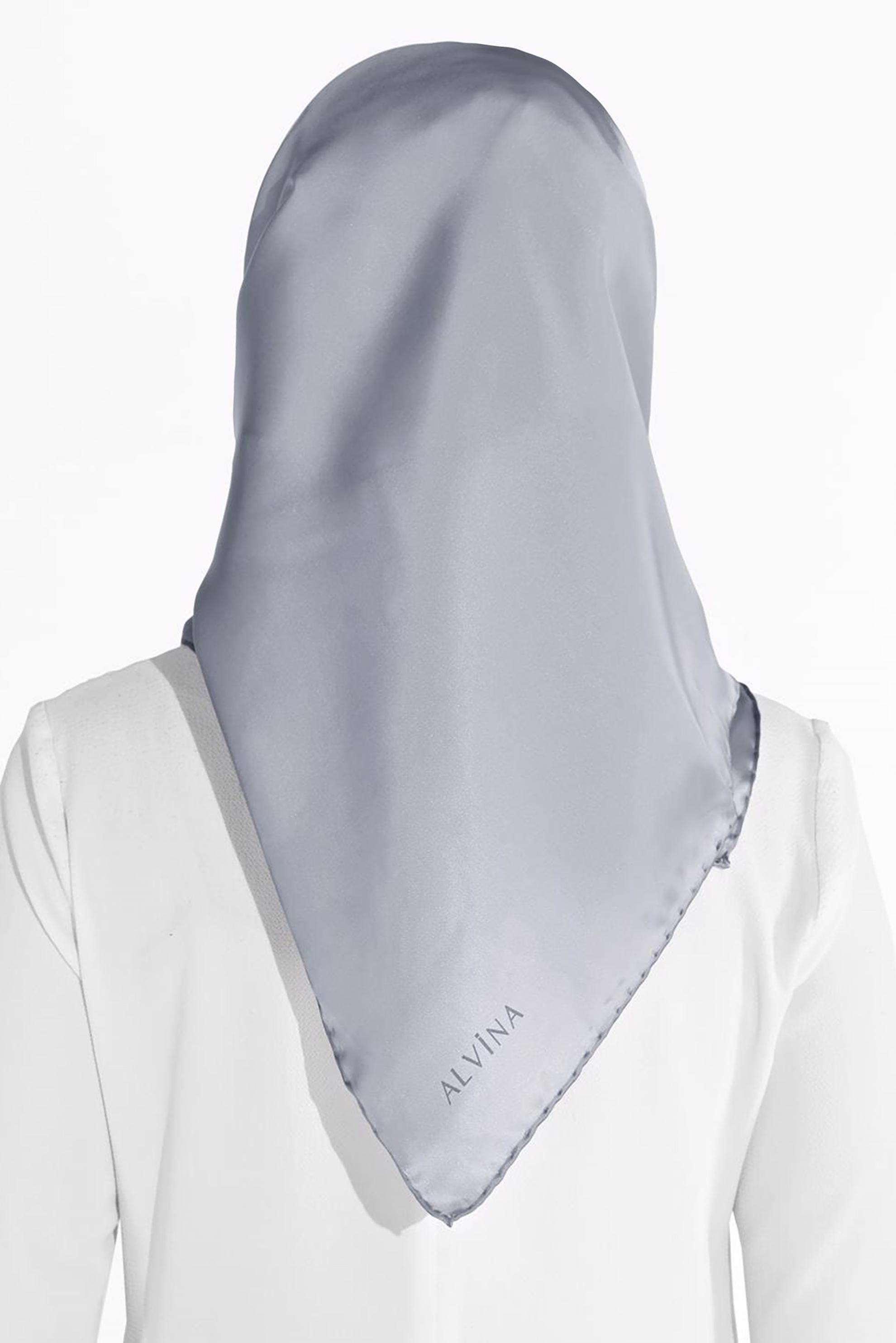 Hijab clothing GREY ALVINA SILK SCARF 8056