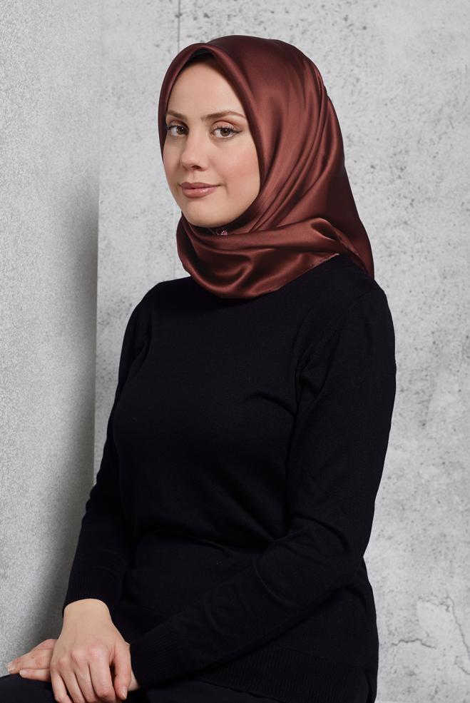 Vêtements hijab ROUGE BORDEAUX ÉCHARPE EN SOIE ALVINA 8056 - ALVİNA