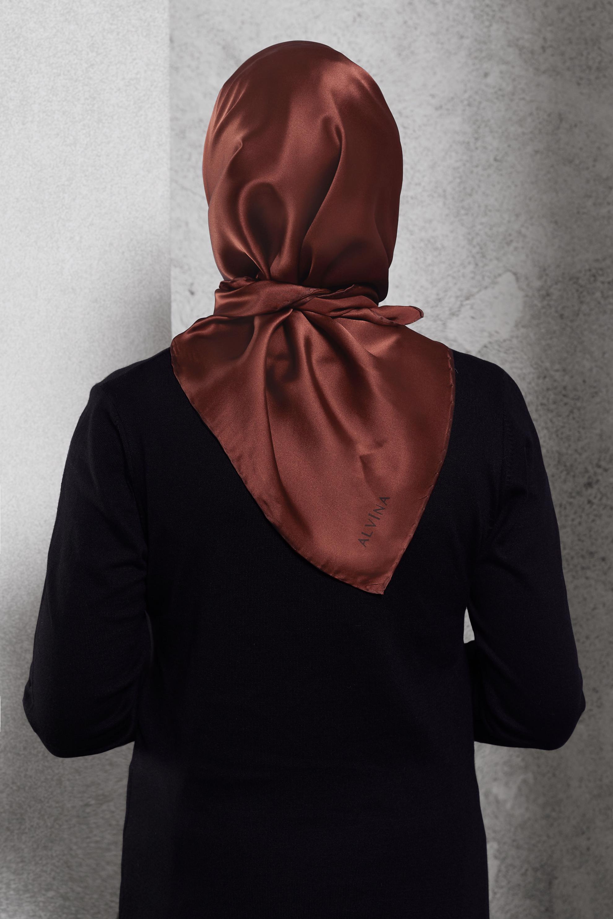 Vêtements hijab ROUGE BORDEAUX ÉCHARPE EN SOIE ALVINA 8056