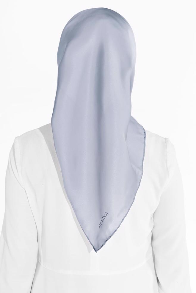 Vêtements hijab ARGENT ÉCHARPE EN SOIE ALVINA 8056 - ALVİNA
