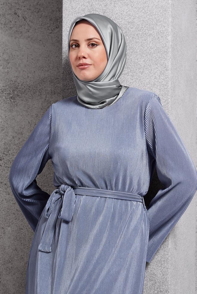Tesettür giyim GRİ ALVİNA İPEK EŞARP 8056 - ALVİNA