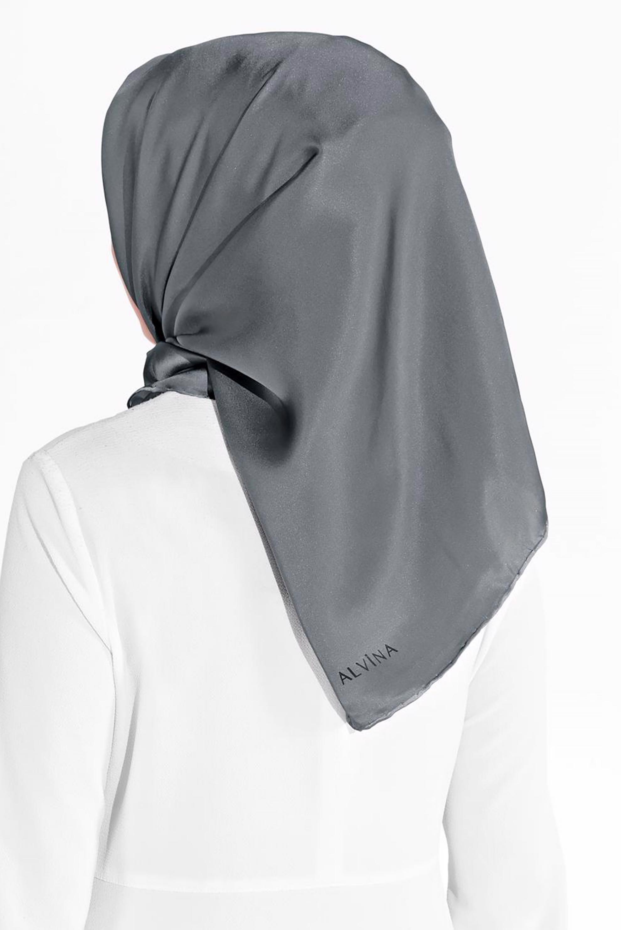 Hijab clothing GREY ALVINA SILK SCARF 8056