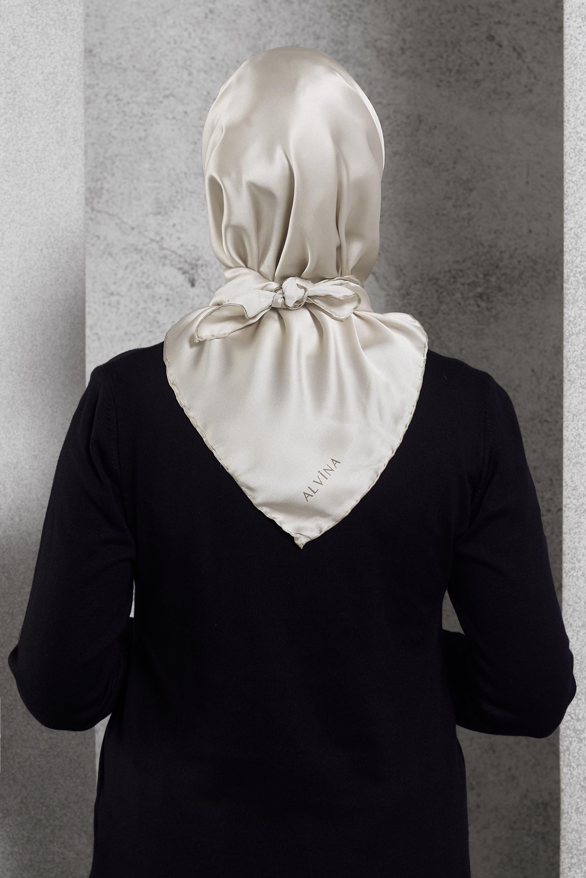 Vêtements hijab BEIGE ÉCHARPE EN SOIE ALVINA 8056