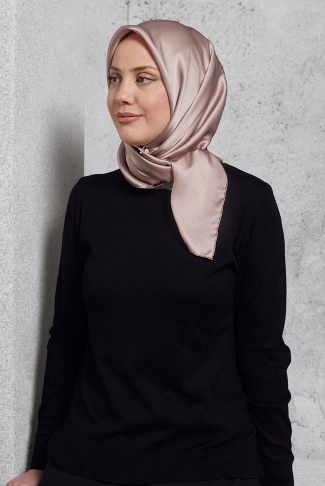 Vêtements hijab ROSE ÉCHARPE EN SOIE ALVINA 8056 - ALVİNA