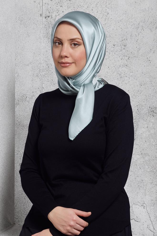 Vêtements hijab VERT ÉCHARPE EN SOIE ALVINA 8056 - ALVİNA