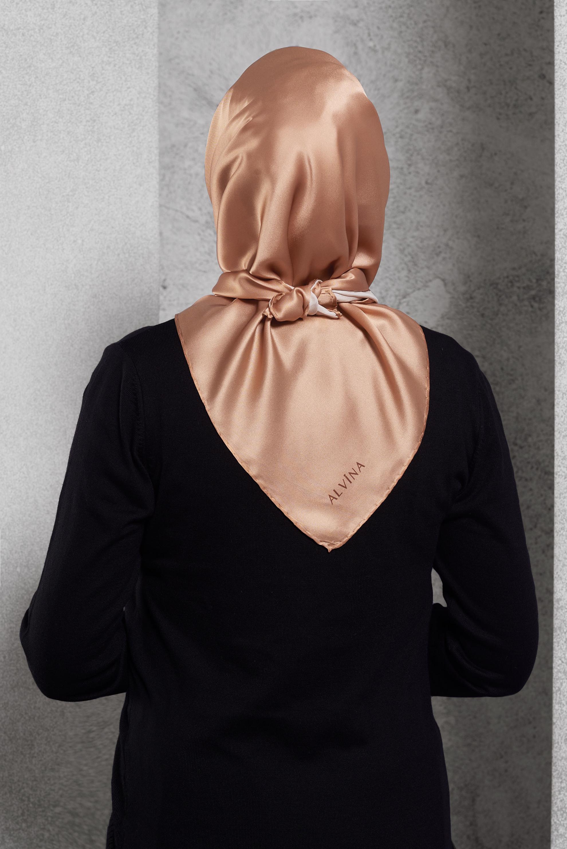 Vêtements hijab BRUN ÉCHARPE EN SOIE ALVINA 8056