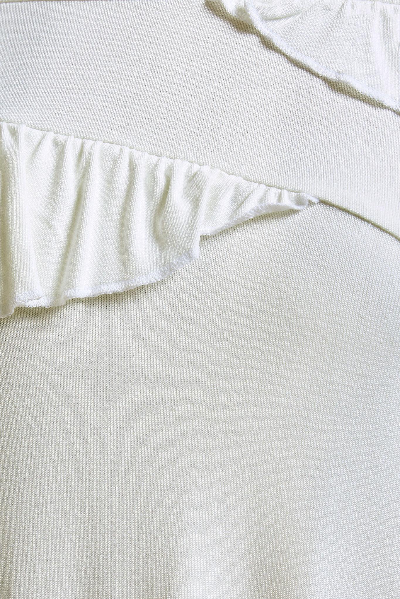 Tesettür giyim BEYAZ FIRFIR DETAYLI TUNİK 41231 