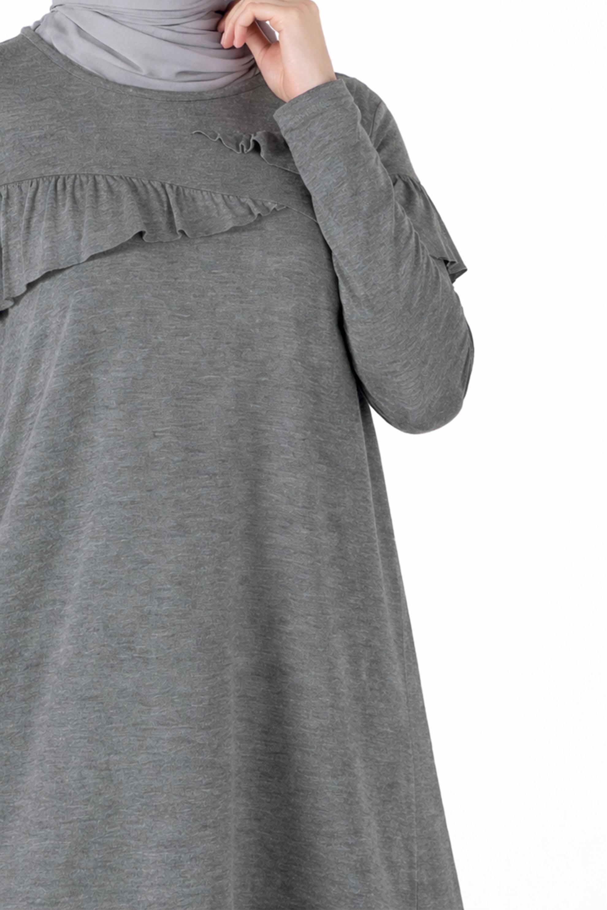 Vêtements hijab GRIS 41231 ELİTA TUNİK 38/44 TEK40