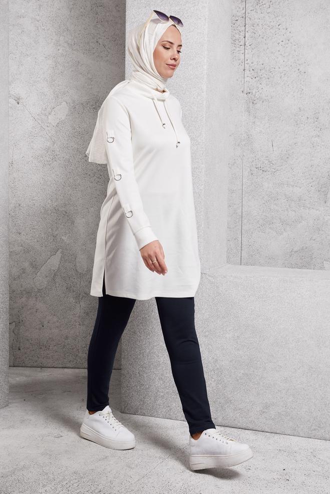 Vêtements hijab BLEU MARINE PANTALON DE SURVÊTEMENT À JAMBE ÉTROITE 70069 - ALVİNA