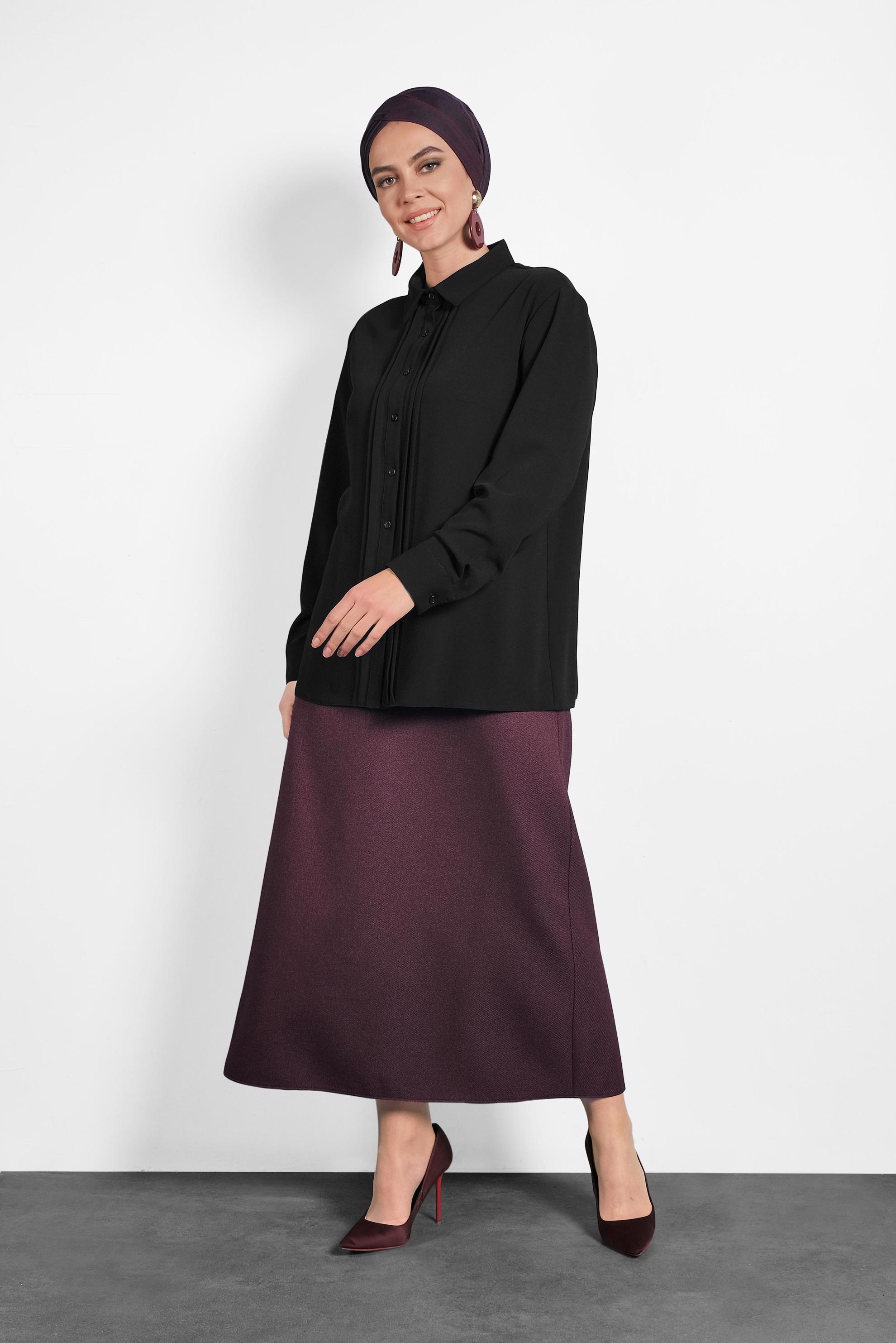 Vêtements hijab NOIR CHEMISIER CTELÉ 20015