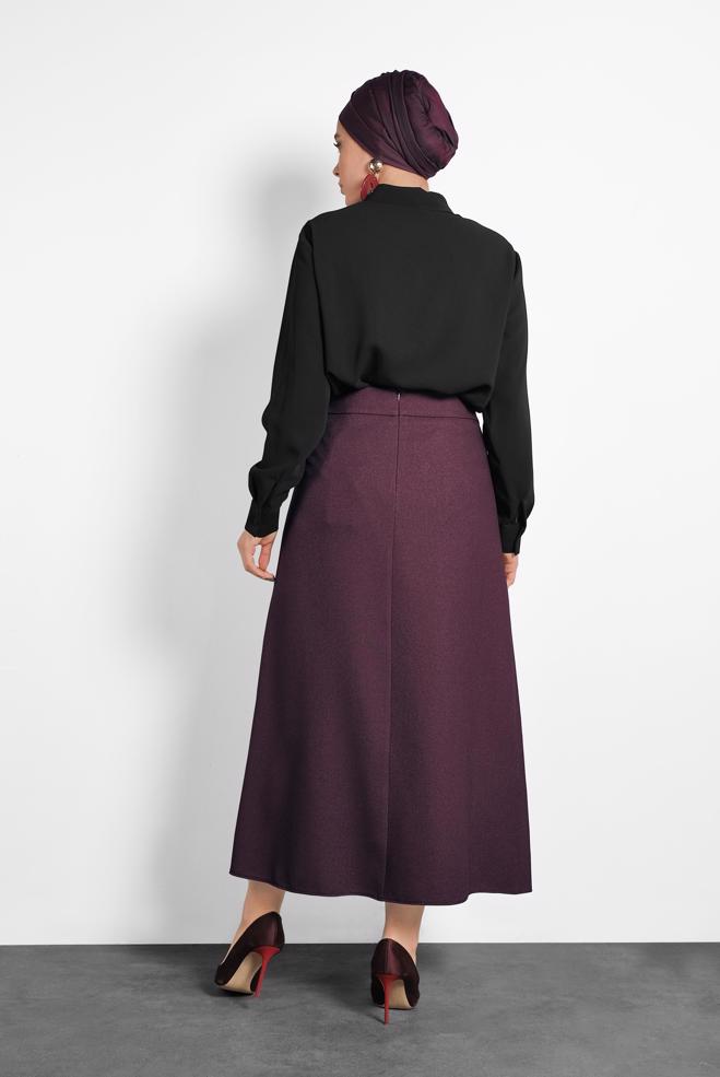 Vêtements hijab NOIR CHEMISIER CTELÉ 20015 - ALVİNA