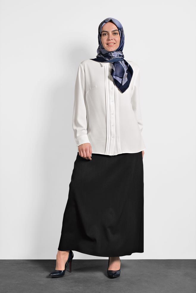 Vêtements hijab BLANC CHEMISIER CTELÉ 20015 - ALVİNA