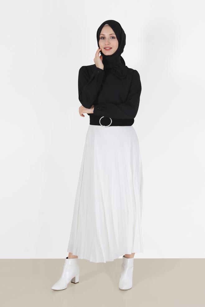 Vêtements hijab  BLOUSE ZIPPÉE DÉTAIL NUD PAPILLON 40202 - ALVİNA