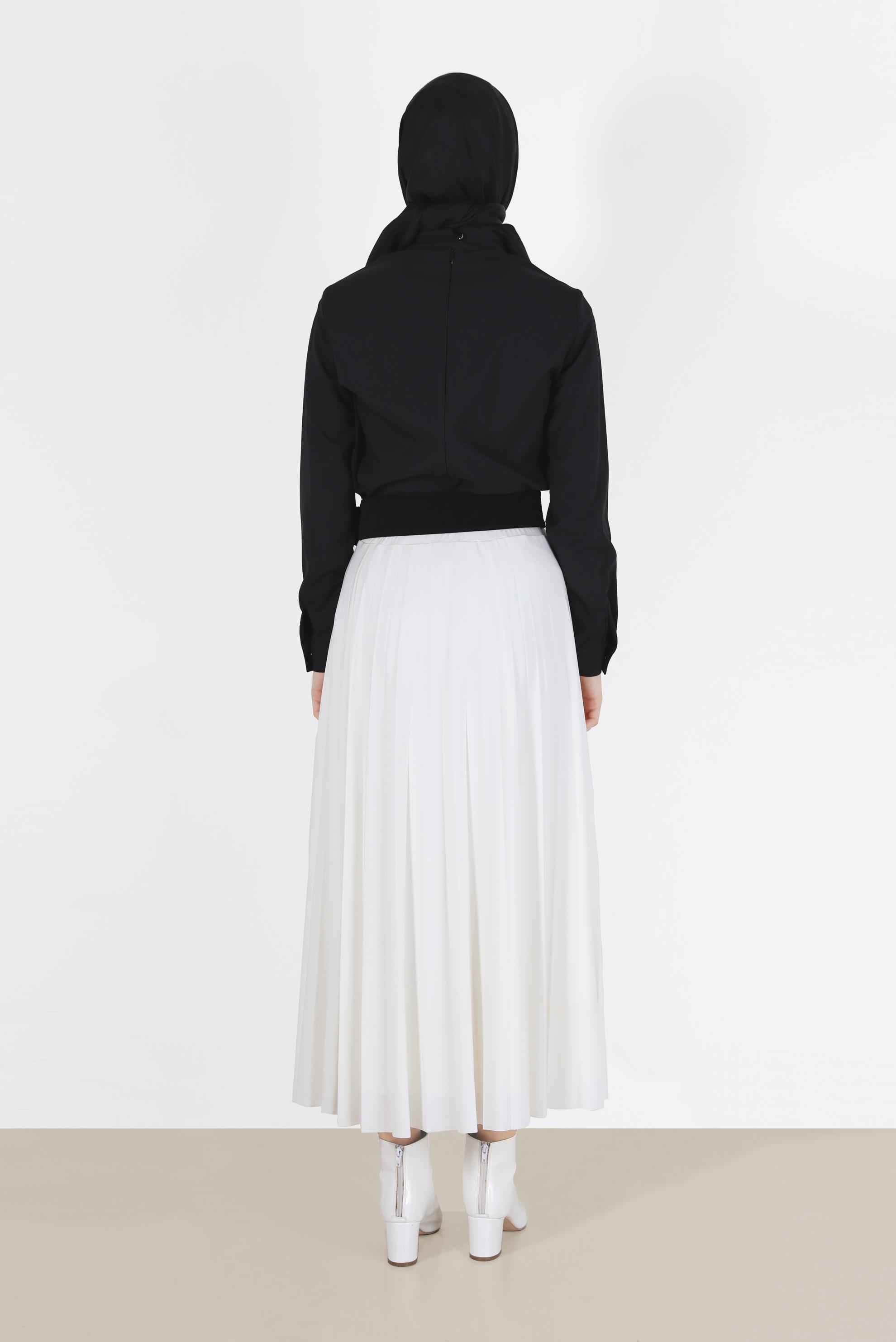 Vêtements hijab NOIR BLOUSE ZIPPÉE DÉTAIL NUD PAPILLON 40202