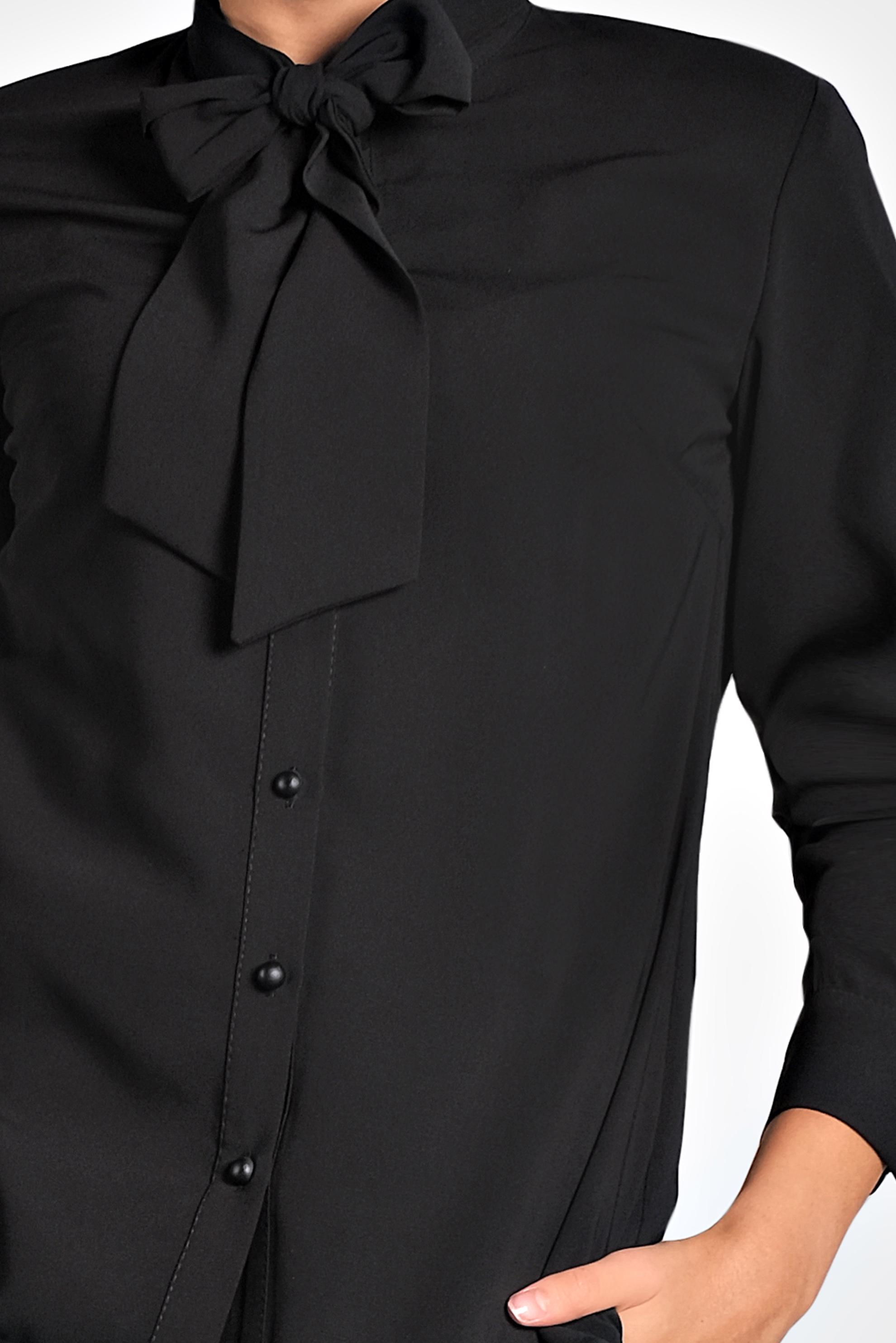 Tesettür giyim SİYAH YAKASI BAĞLI BLUZ 40204 