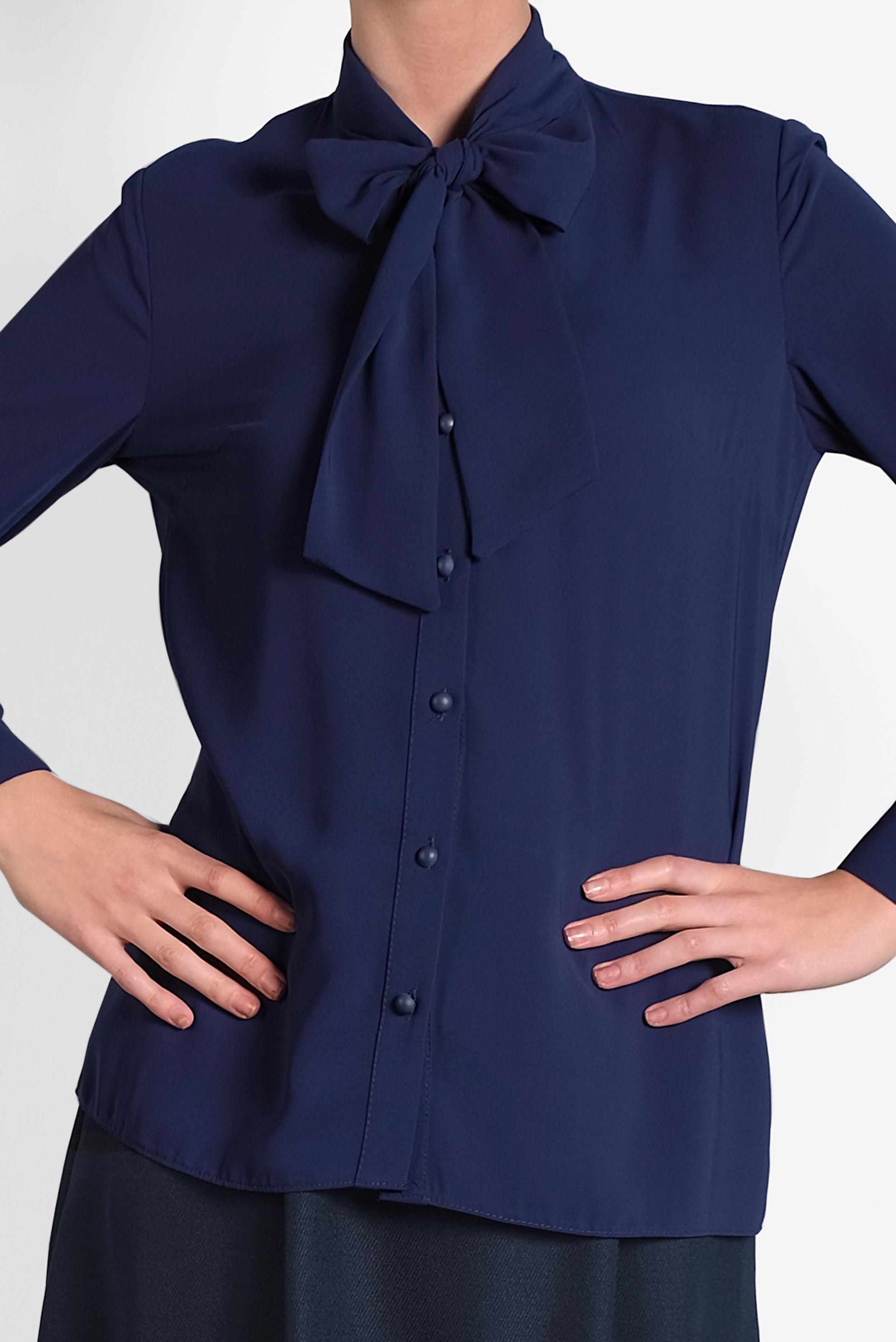 Tesettür giyim LACİVERT YAKASI BAĞLI BLUZ 40204 