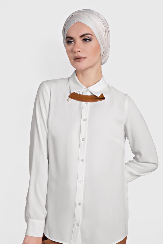 Tesettür giyim  DÜĞMELİ BLUZ 40205  - ALVİNA