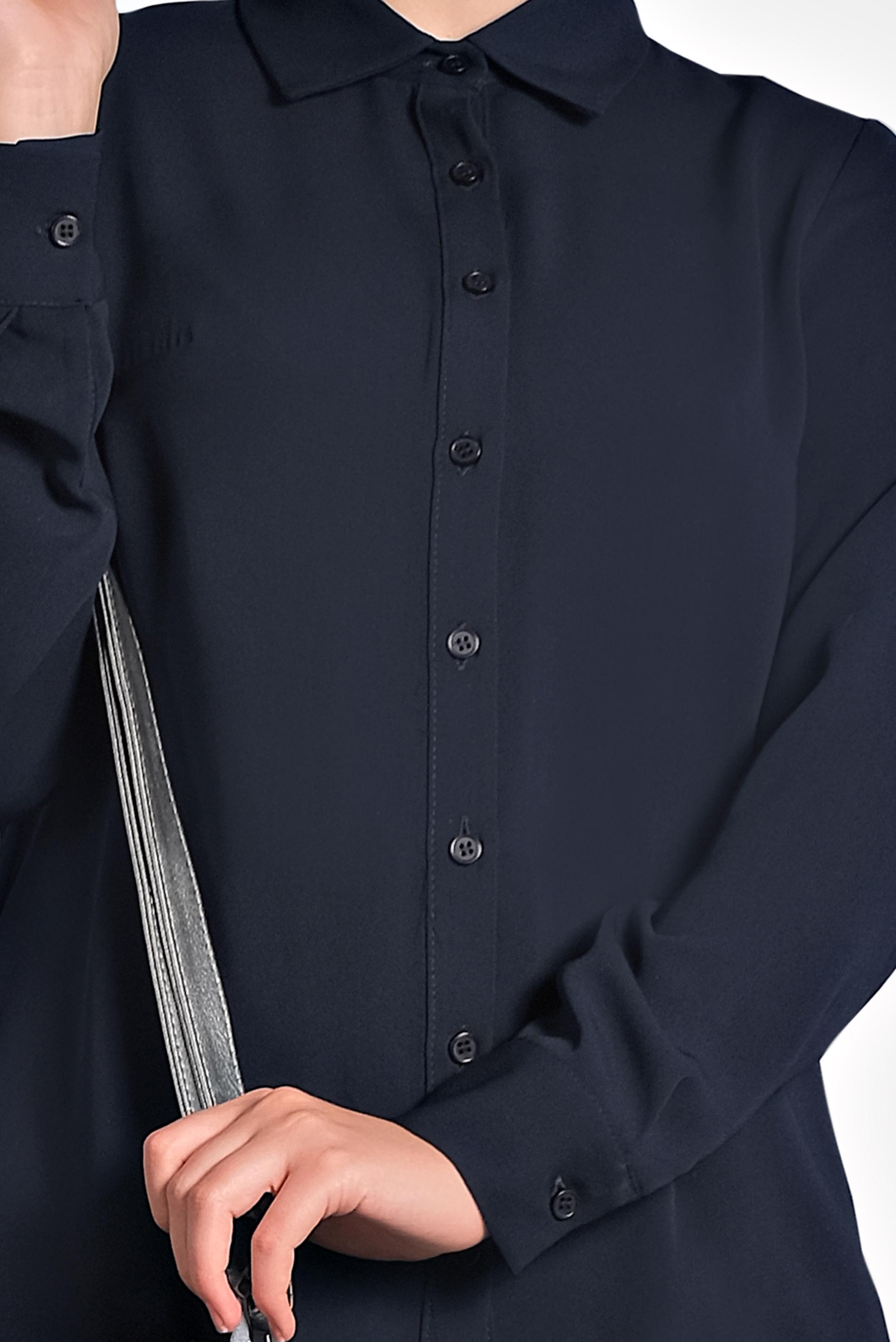 Tesettür giyim LACİVERT DÜĞMELİ BLUZ 40205 