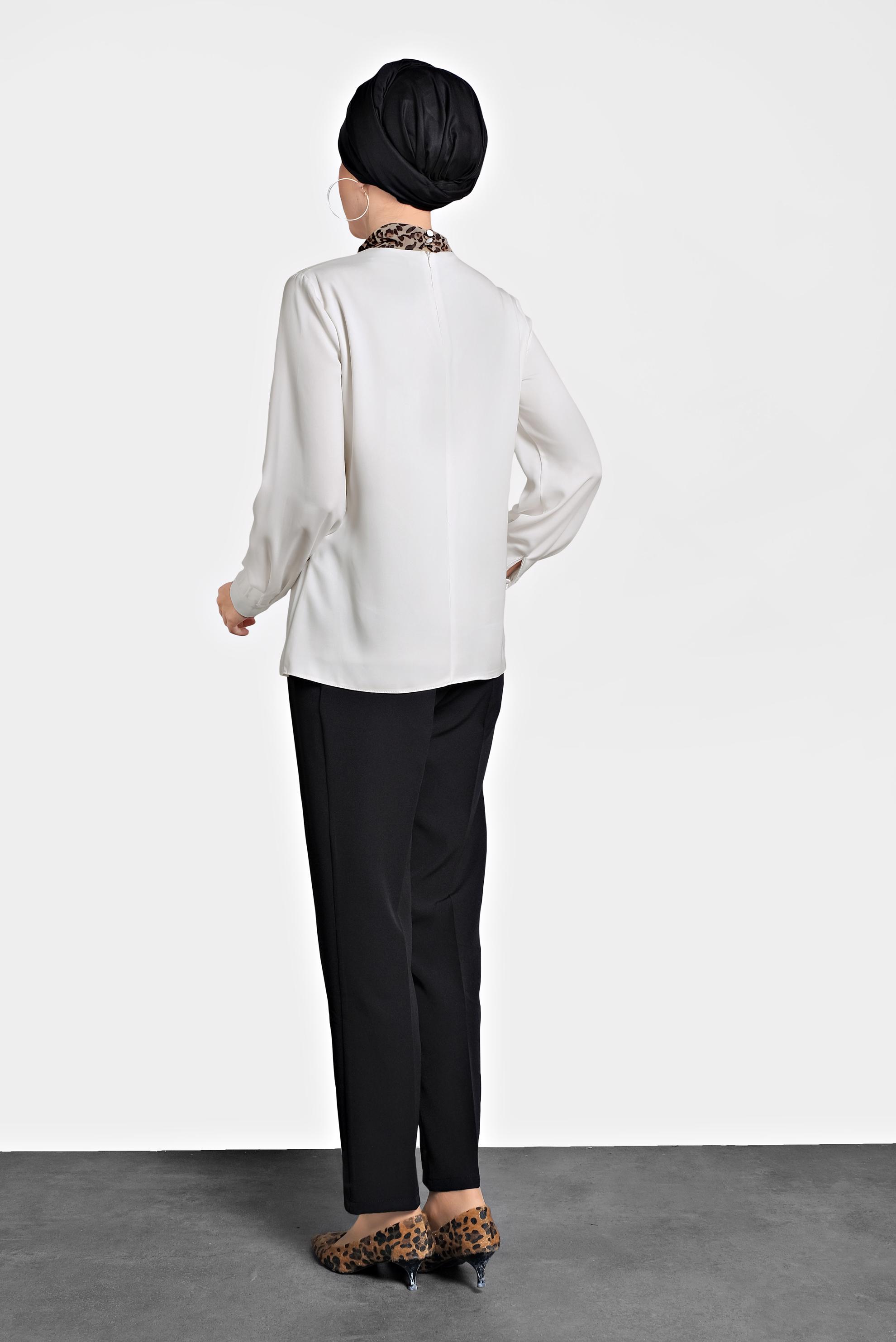 Vêtements hijab BLANC CHEMISIER À FOULARD 40255 