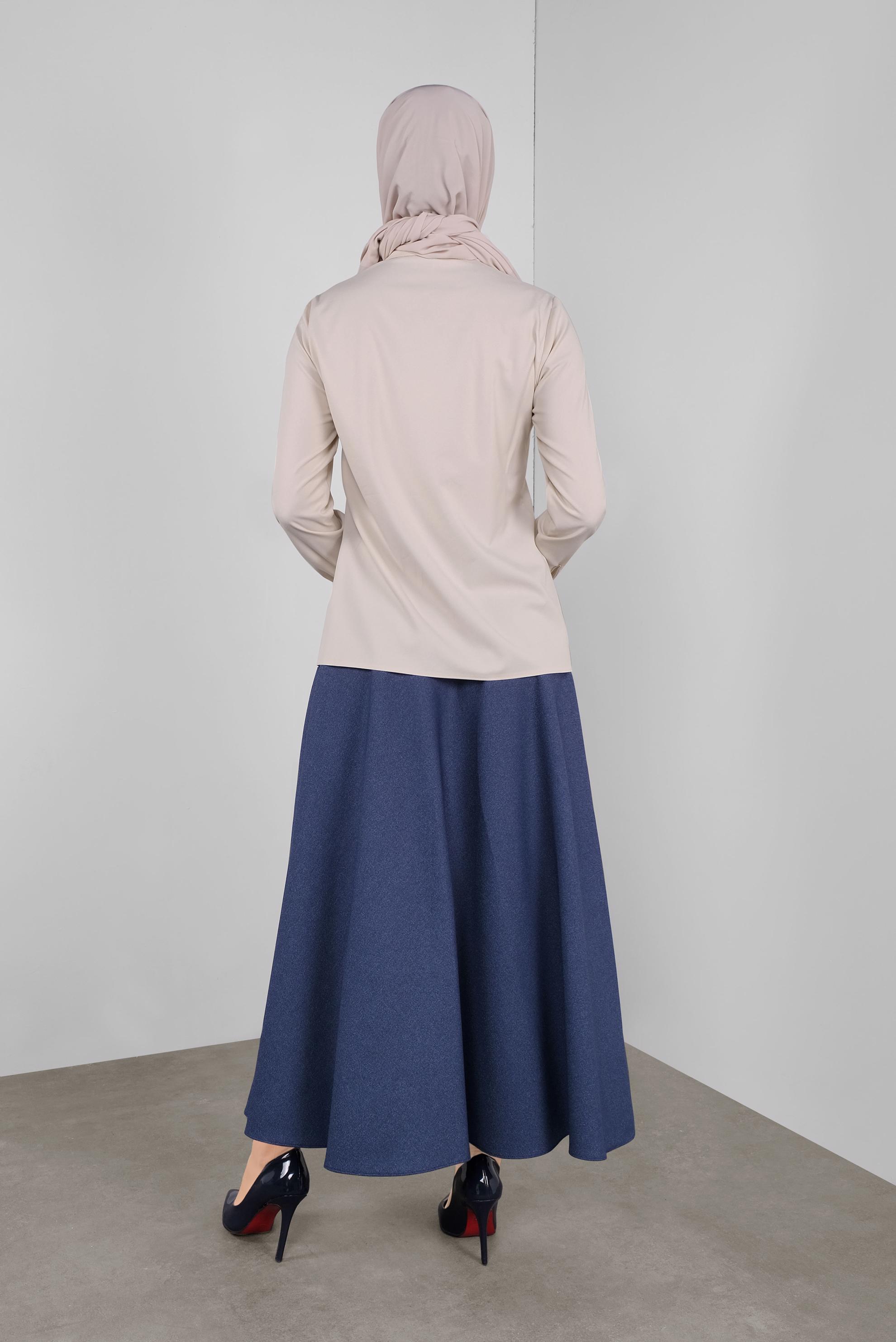 Vêtements hijab BEIGE CHEMISIER À COL NOUÉ 40266 
