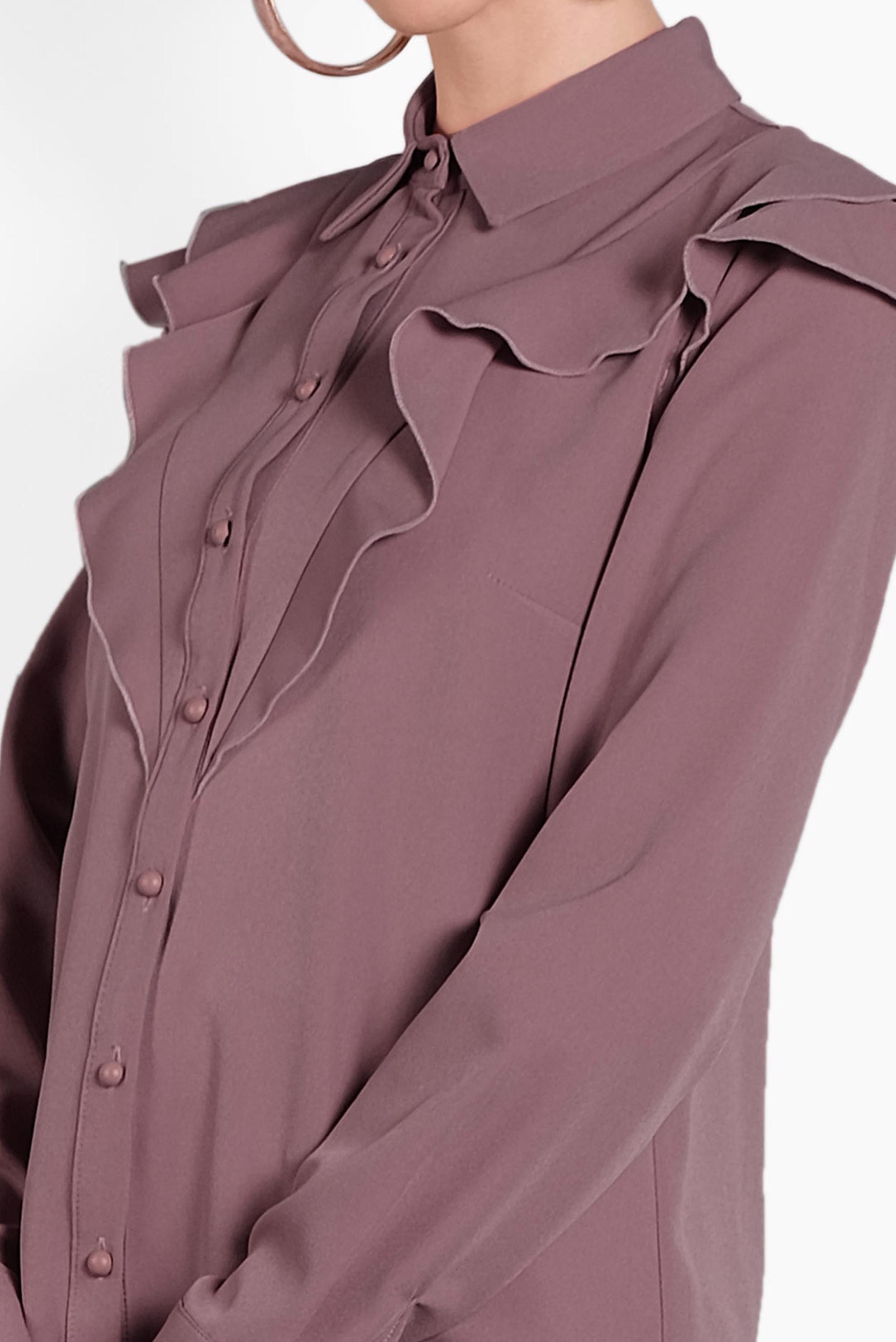 Tesettür giyim PEMBE ROBA FIRFIRLI BLUZ 40319