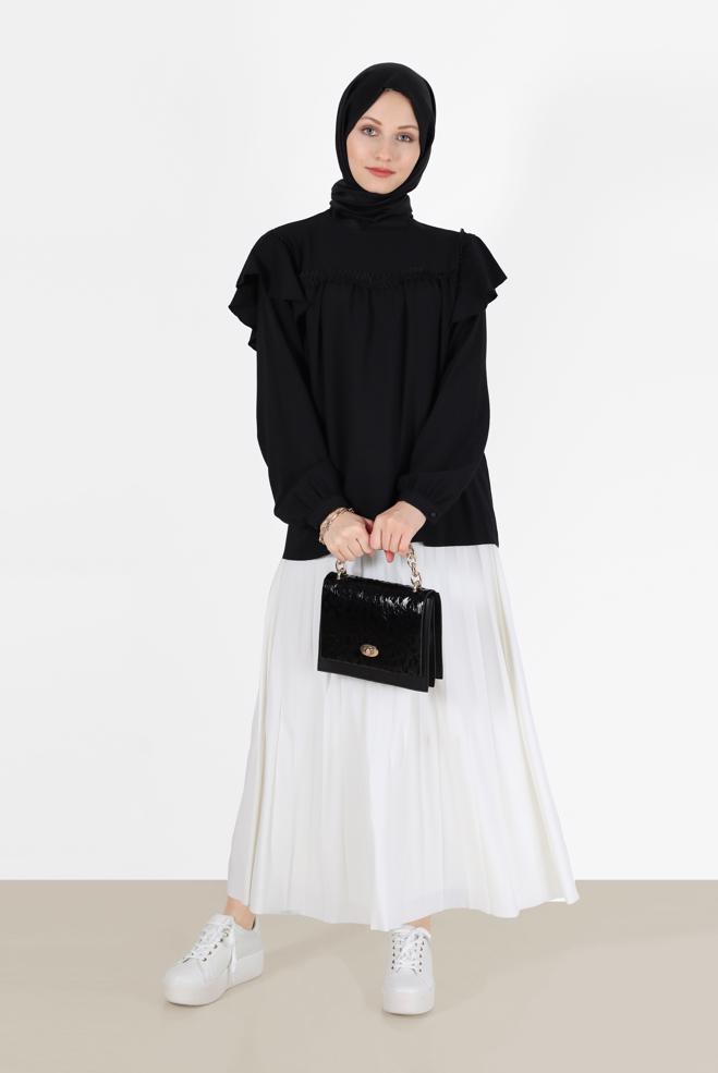 Hijab clothing  FRILL DETAIL BLOUSE 40332	 - ALVİNA