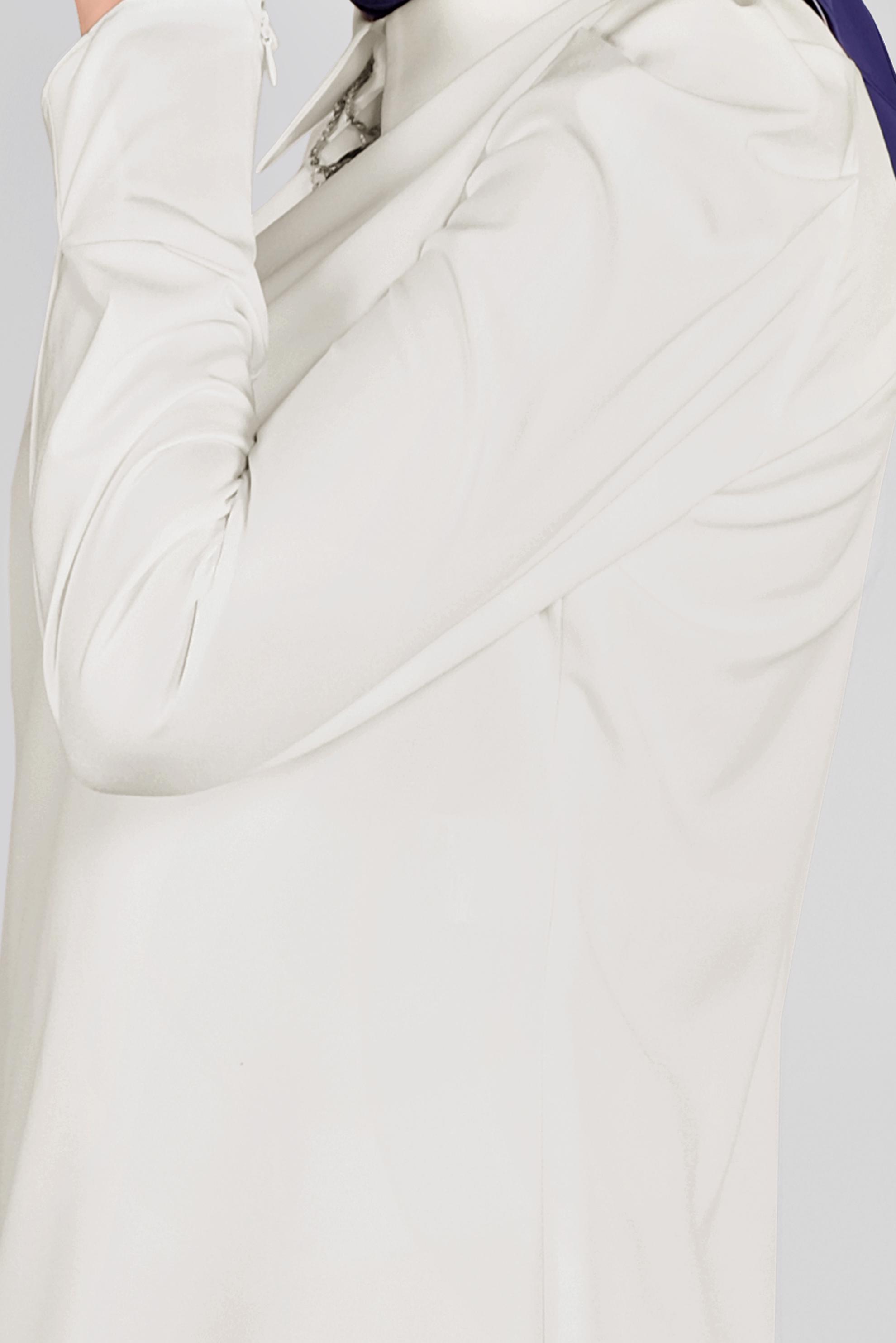 Tesettür giyim BEYAZ GİGOT KOL GÖMLEK YAKA BLUZ 41222 