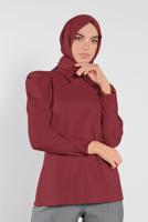 GIGOT-SLEEVE SHIRT-COLLAR BLOUSE 41222 