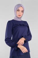 MANŞETLERİ LASTİKLİ FIRFIRLI BLUZ 41242 