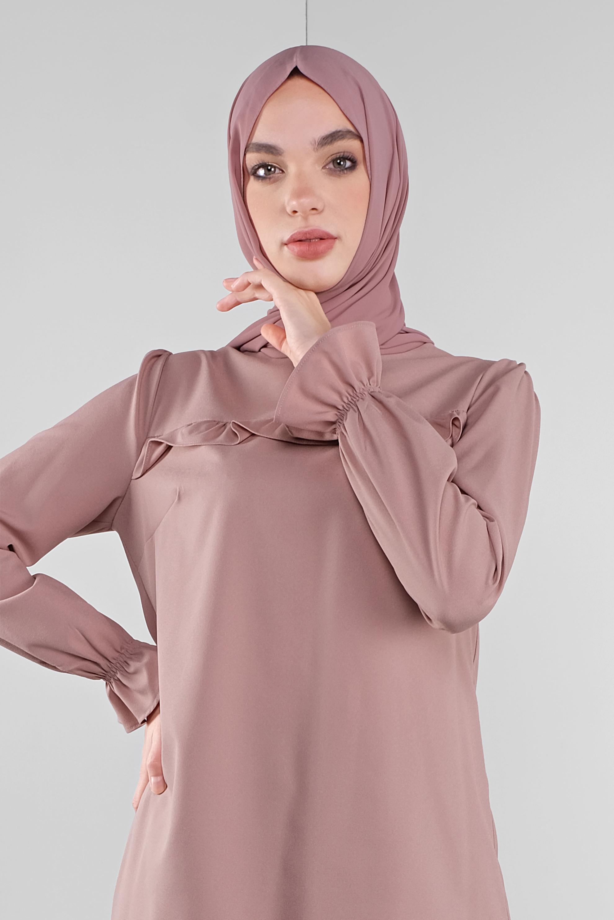 Vêtements hijab POUDRE CHEMISE À RUCHÉE 41242