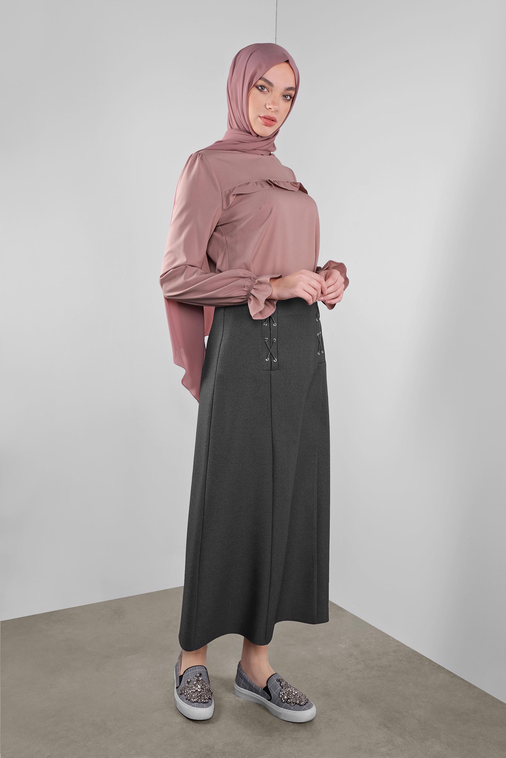Vêtements hijab POUDRE CHEMISE À RUCHÉE 41242