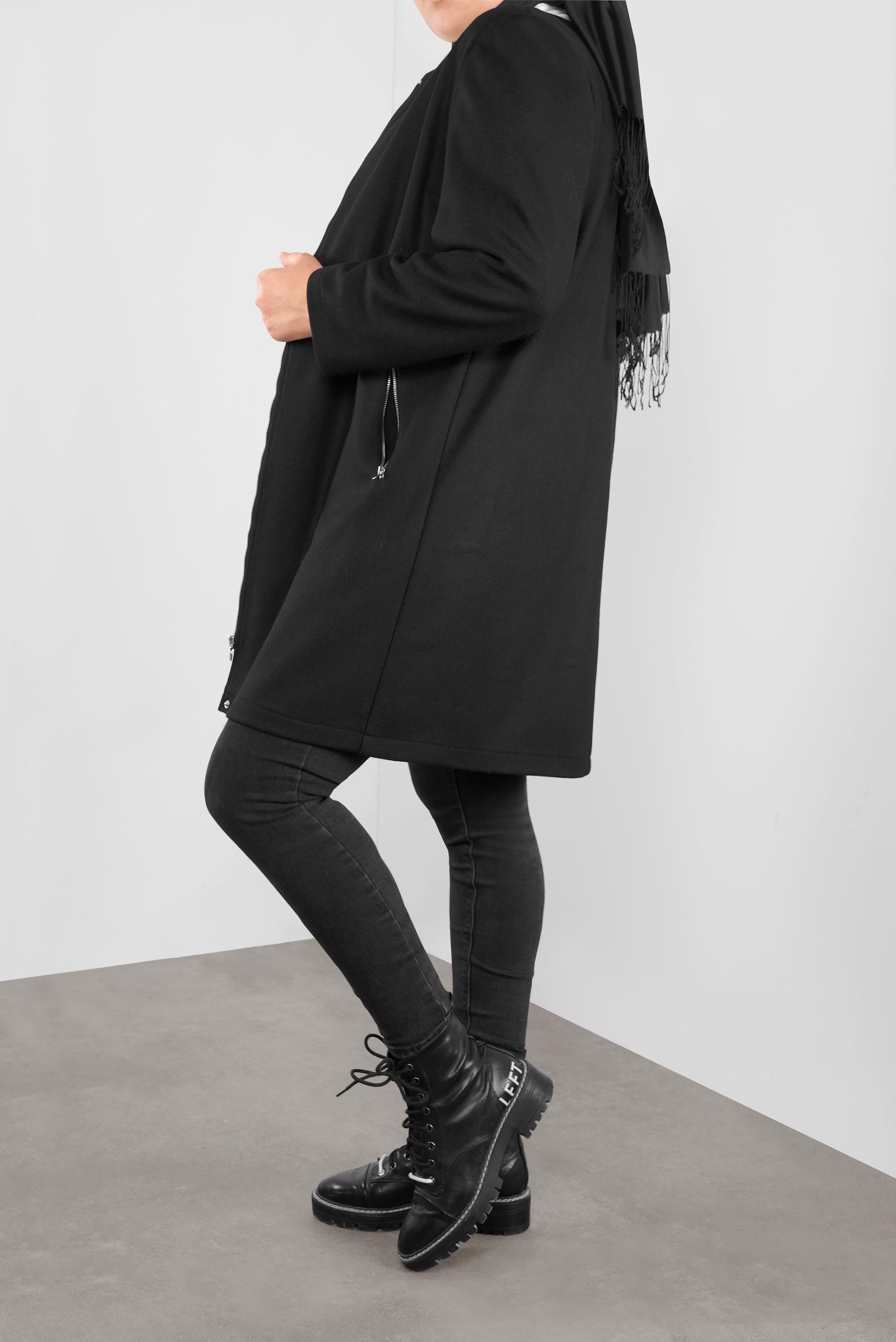 Tesettür giyim SİYAH FERMUARLI KAŞE CEKET 20107 