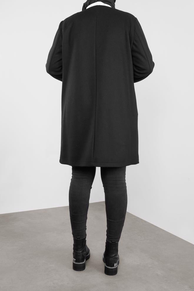 Vêtements hijab NOIR CABAN ZIPPÉE COL ROND 20107 - ALVİNA