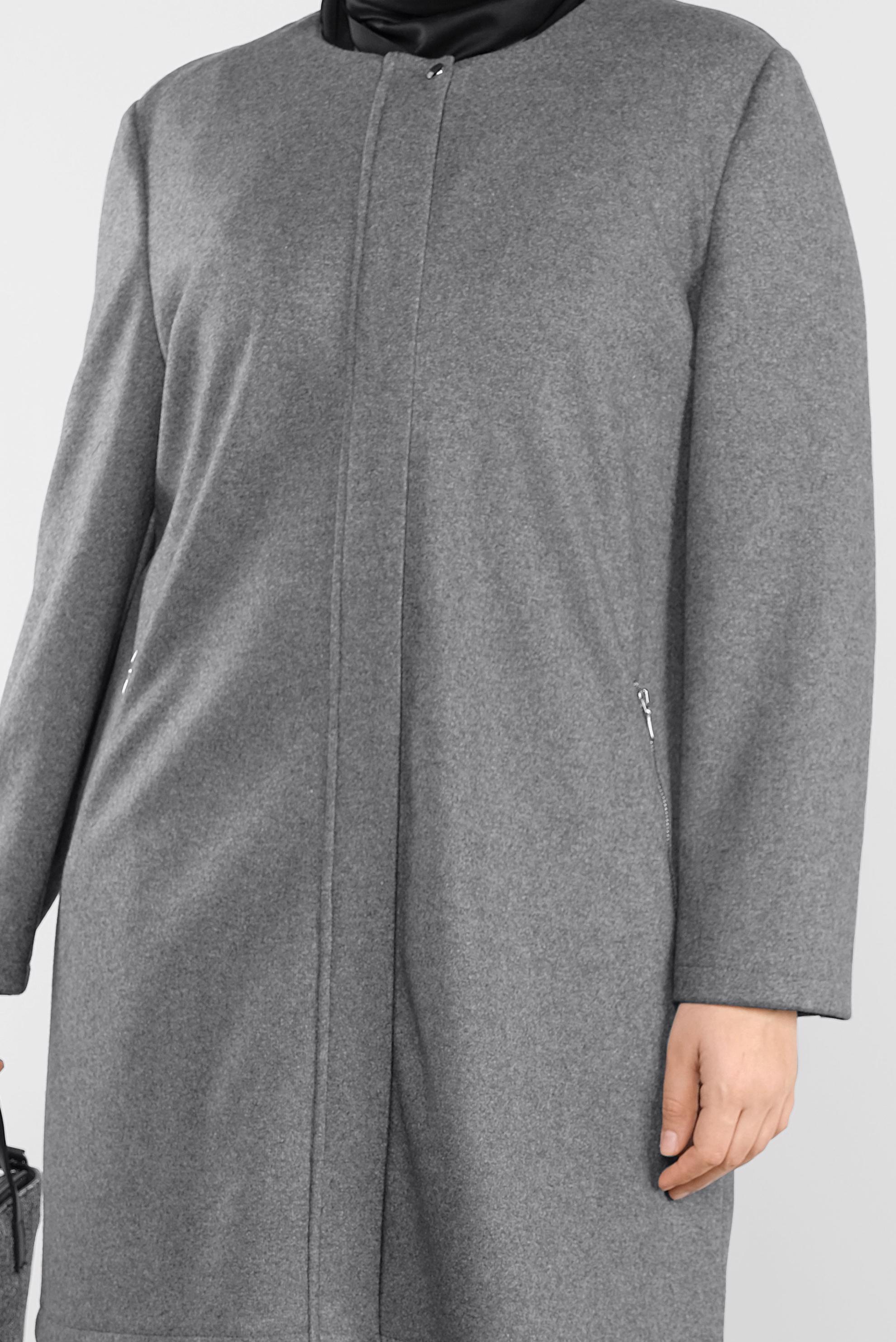 Tesettür giyim GRİ FERMUARLI KAŞE CEKET 20107 